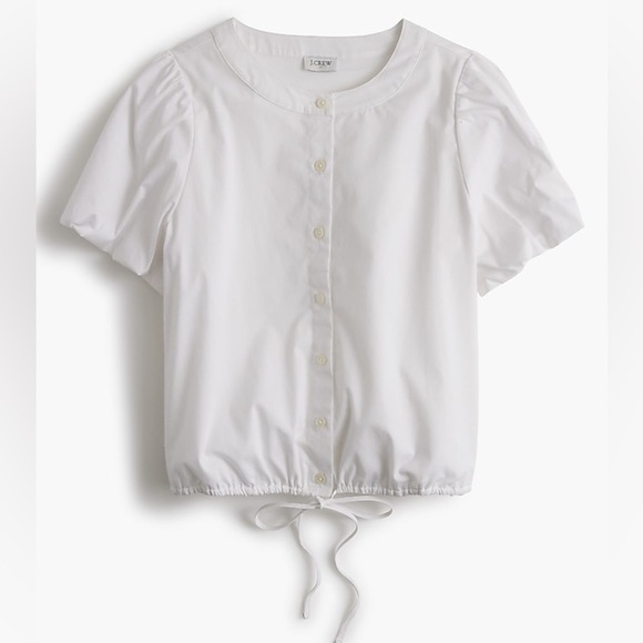 NWT J. Crew factory Puff-sleeve tie-waist top in white size Small - Picture 5 of 8